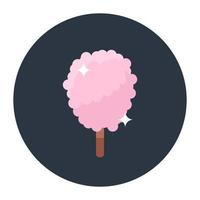 Chocolate ice cream vector, cornet in flat rounded style vector