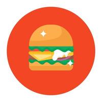 A vector of hamburger in flat rounded style