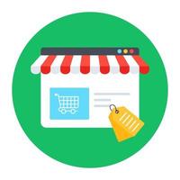 paquete en la página web que muestra el icono del sitio web de compras vector