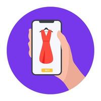 Buy online icon in trendy style, mobile shopping vector