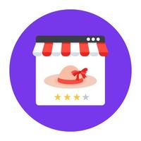 paquete en la página web que muestra el icono del sitio web de compras vector