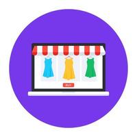 Parcel on web page showcasing shopping website icon vector