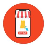 Buy online icon in trendy style, mobile shopping vector