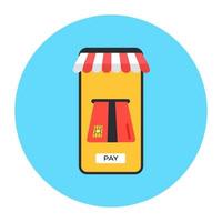 Buy online icon in trendy style, mobile shopping vector