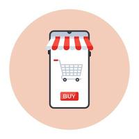 Buy online icon in trendy style, mobile shopping vector