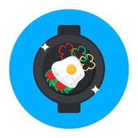 Flat icon of fried egg, editable chicken egg for breakfast vector