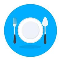 An icon design of dine in, vector of tableware in modern flat style