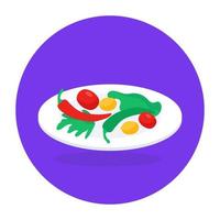 un vector de moda de comida dietética, icono editable