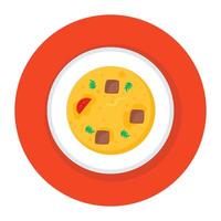 Mouth watering pizza slice with ketchup, editable flat rounded style vector