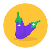 Brinjal icon in editable flat rounded style vector