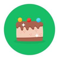 A cake having candle on it, birthday cake editable vector