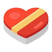 Valentine sweets, flat icon of chocolate vector