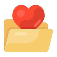 Love heart icon in flat design vector