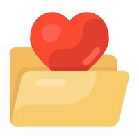 icono de corazón de amor en diseño plano vector