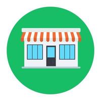 A commercial building, icon of store in flat design vector