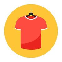 A hanging t shirt icon in flat design, mens wear vector