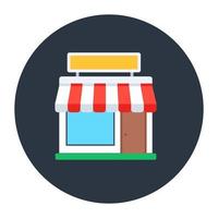 A commercial building, icon of shop in flat design vector