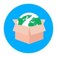 Global location icon in flat editable style vector