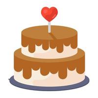 Starting new life by wedding cake icon in flat design vector