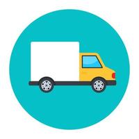 A cargo truck icon, road freight in flat vector