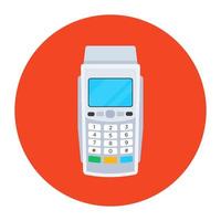 A flat rounded design of pos, point of sale vector