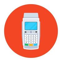 A flat rounded design of pos, point of sale vector