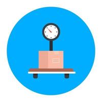 Icon of delivery weighing machine in flat design, weight scale vector