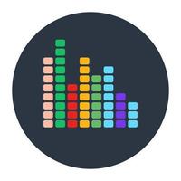 Data analytics, flat rounded icon of statistical graph vector