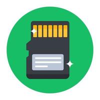 Sd card storage in flat vector style, memory card