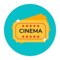 Cinema tickets icon in trendy flat style. vector