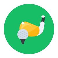 Golf hit icon in flat design, golf tournament concept vector
