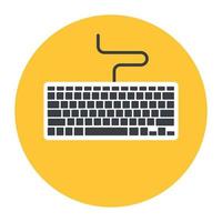 icono de teclado aislado sobre fondo amarillo vector