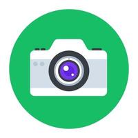 Camera icon, photography equipment vector