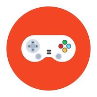 Game controller icon, joystick flat rounded style vector