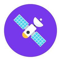 icono de satélite artificial en estilo plano vector