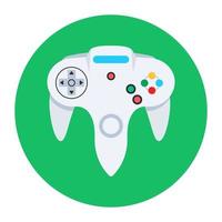 Game controller icon, joystick flat rounded style vector