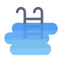 Swimming pool icon in flat vector design, editable lap pool concept