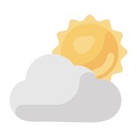 Partly cloudy weather icon in flat design vector