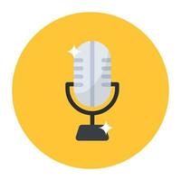 Recording mic icon, vector design of microphone