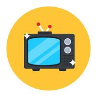 Retro tv set with antenna icon in trendy style vector