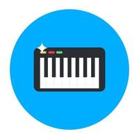 A musical keyboard icon, flat design of piano vector