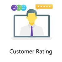 Vector of customer rating, flat gradient style