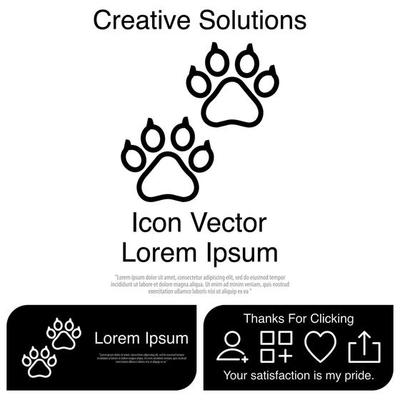 Animal Paw Icon Vector EPS 10