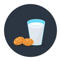 Sweet biscuit cookies flat rounded design icon vector