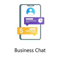 Mobile messages, gradient vector of business chat