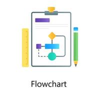 Flowchart vector design, sitemap on a paper