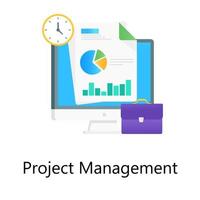 Web analytics report with business portfolio, concept of project management  vector in gradient design