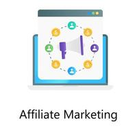 Dollar with links, affiliate marketing in flat gradient vector