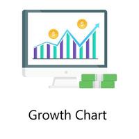 Economic profit, growth chart vector in modern gradient style