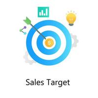 Flat gradient vector of sales target, business analytics with target